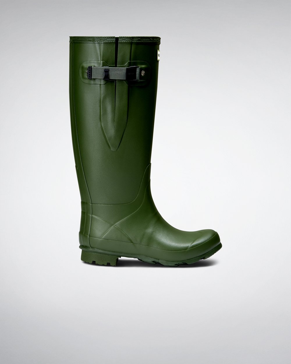 Womens Wide Fit Rain Boots - Hunter Norris Field (29UEHMRNG) - Green